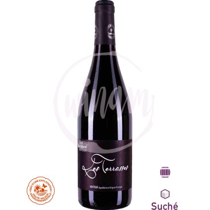 Červené cuvée z teras Mont Ventoux