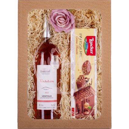 Růžové víno s čokoládovými sušenkami Ventoux Rosé