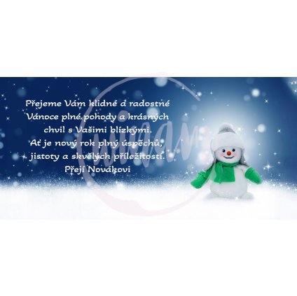 Vánoční kartička Sněhulák