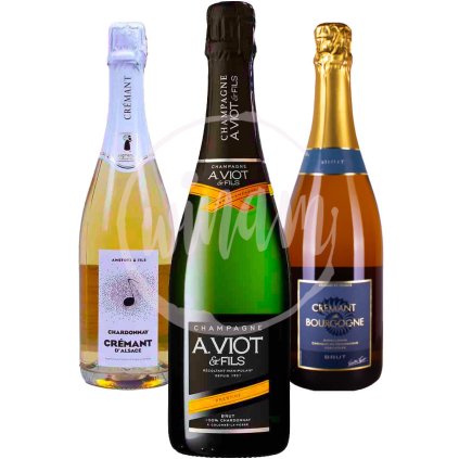 Trio šumivých Chardonnay - Champagne a Crémant