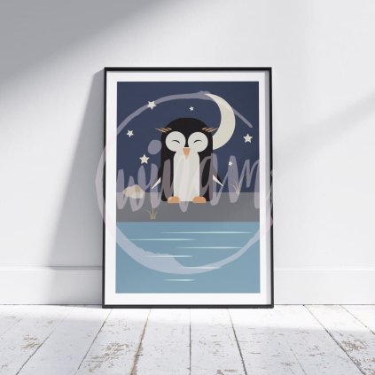 Minimalistická ilustrace - Tučňák