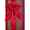 Dárková krabice se zlatou dekorací a saténovou stuhou červená