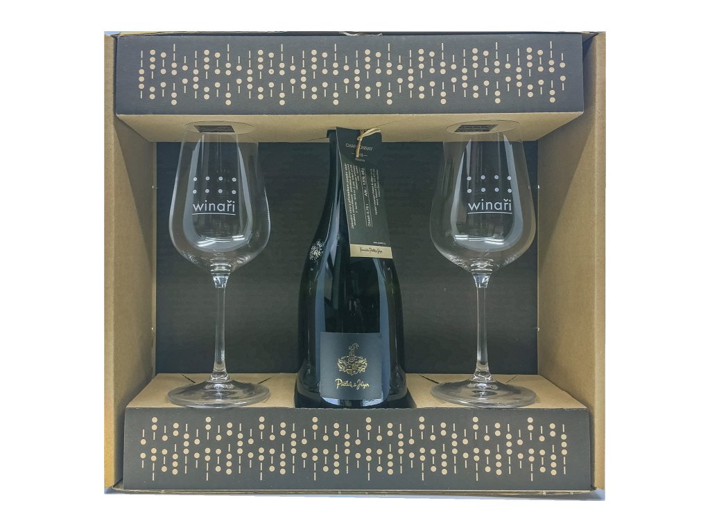 Dárková bedýnka Chardonnay RESERVA + 2x sklenička na víno za 550 Kč - Winaři