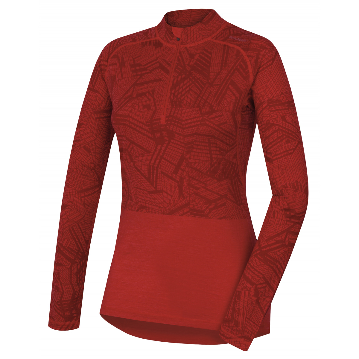 HUSKY MERINO dámské triko zip červená varianta: S