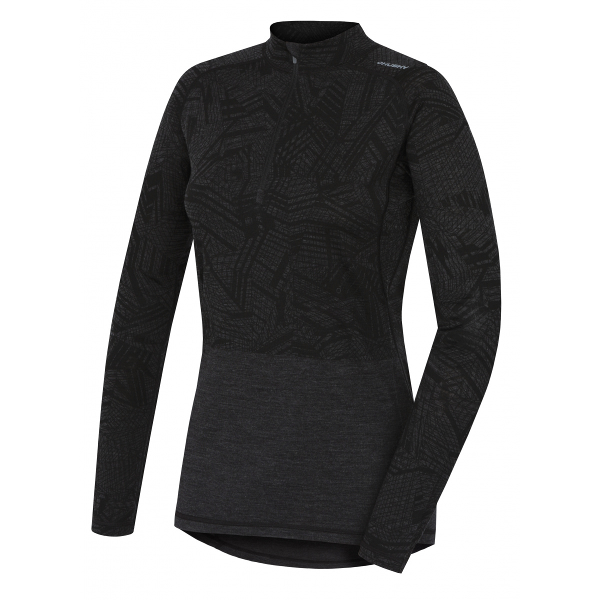 HUSKY MERINO dámské triko zip černá varianta: L