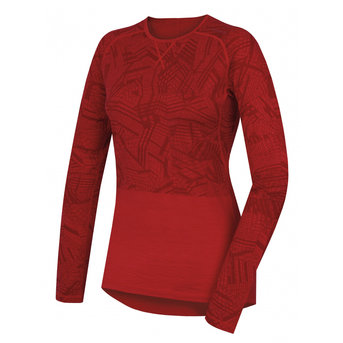 HUSKY MERINO dámské triko DL červená varianta: M