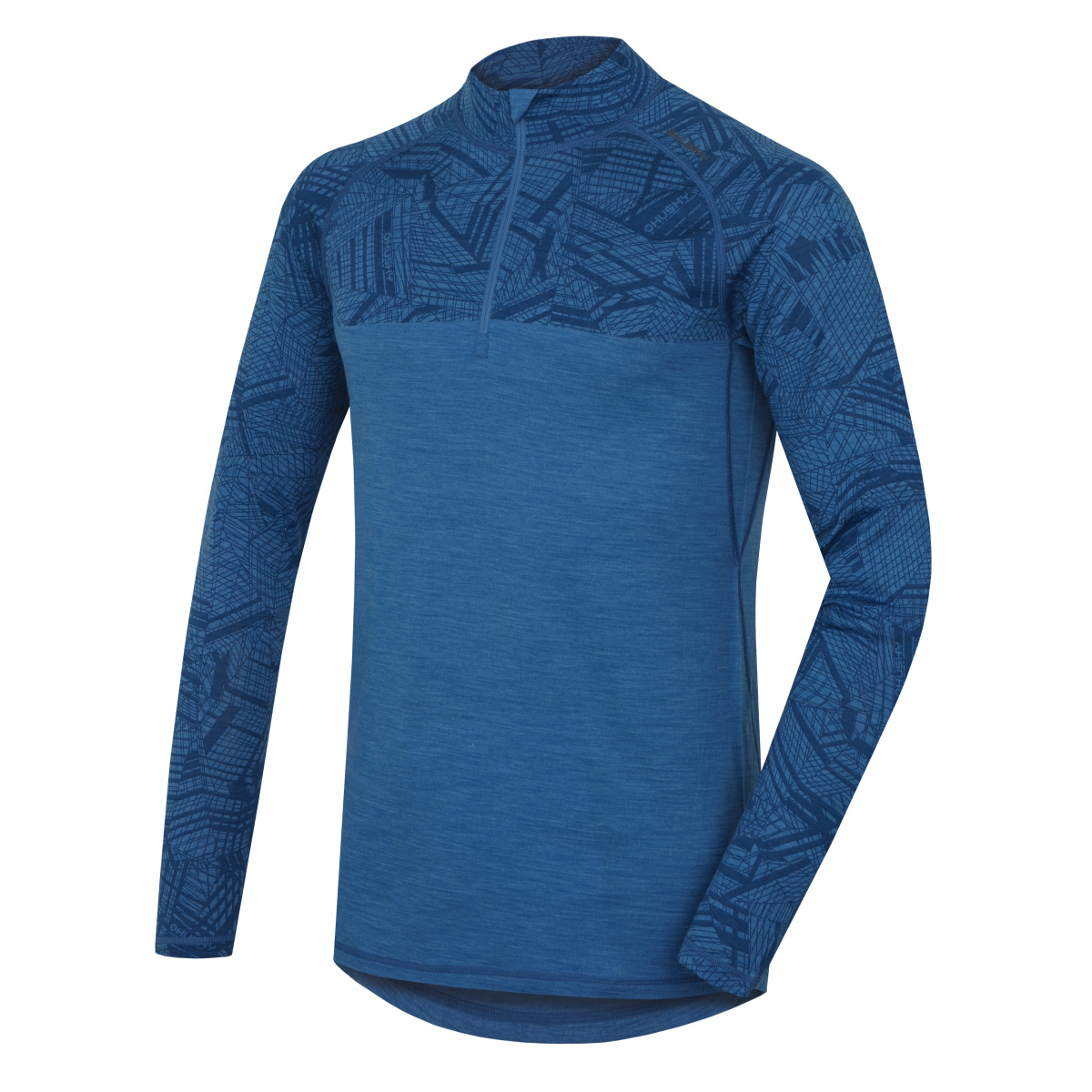 HUSKY MERINO pánské triko zip modrá varianta: XL