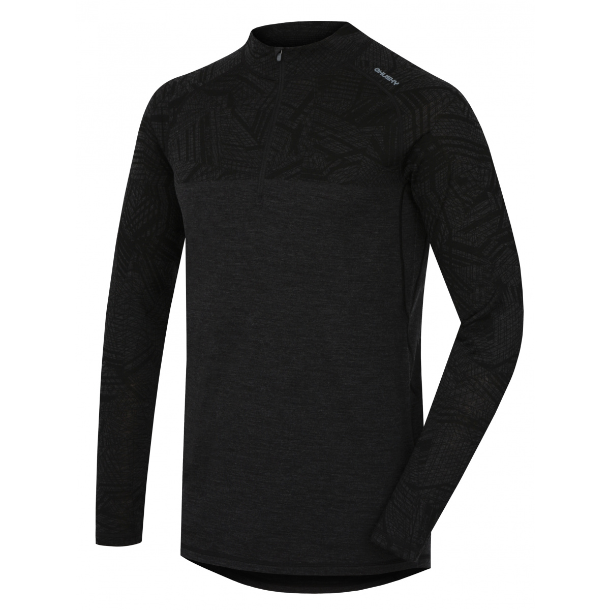 HUSKY MERINO pánské triko zip černá varianta: XL