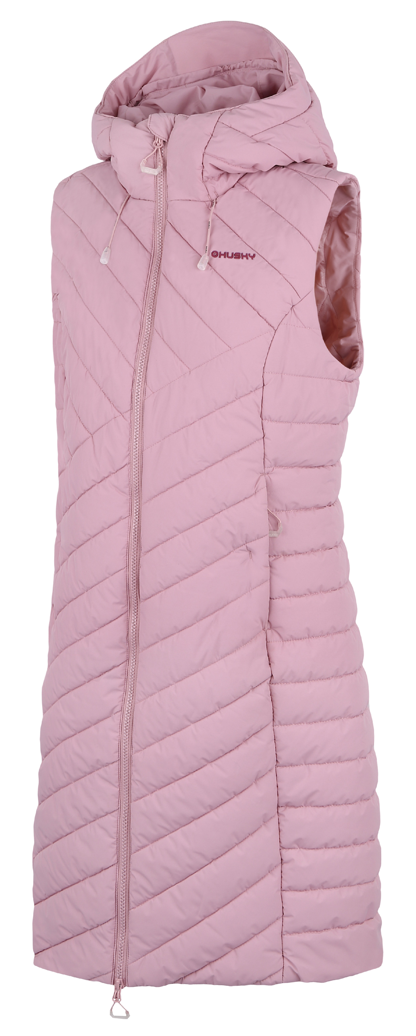 HUSKY NAPI L pink zimní dlouhá vesta varianta: XS