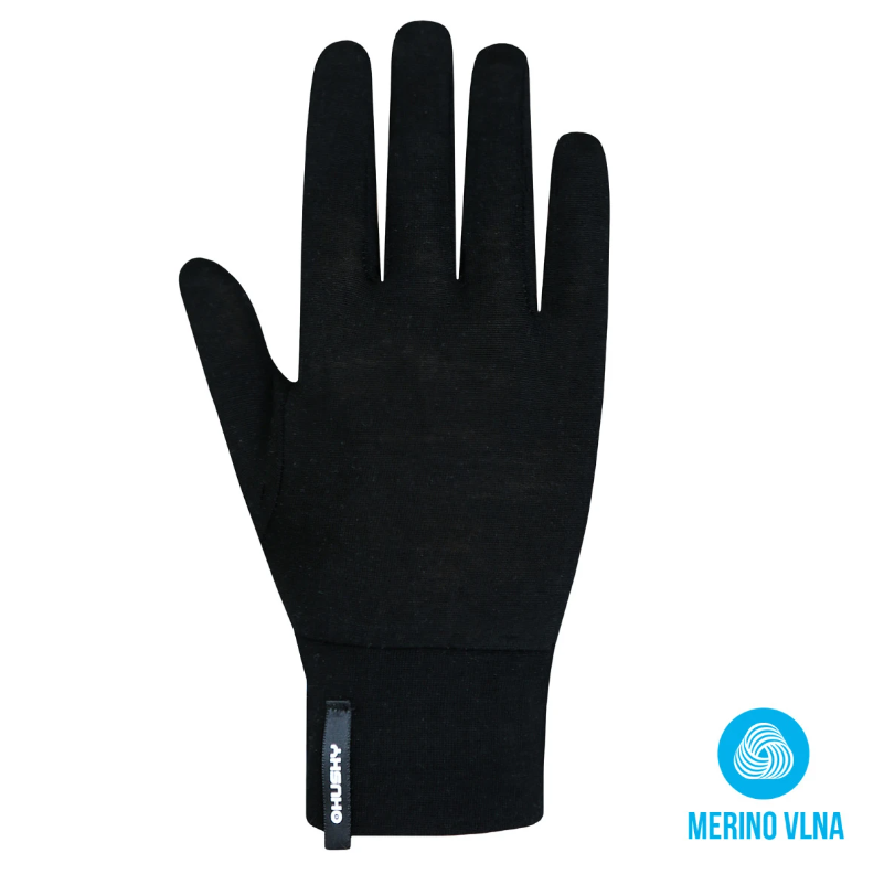 HUSKY MERGLOV black merino rukavice Velikost: L
