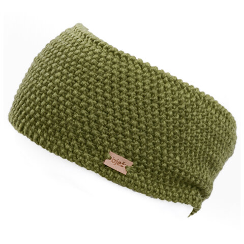 bjež pletená merino čelenka green