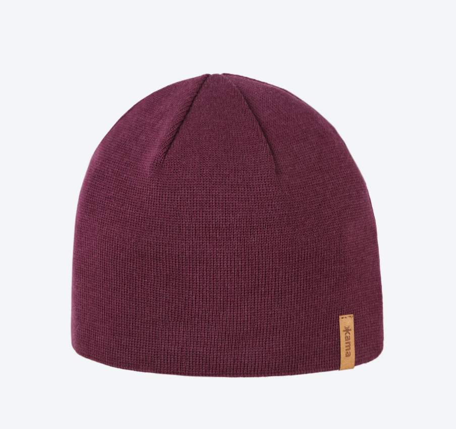 KAMA A02 154 tm.třešňová čepice 100%merino Velikost: M