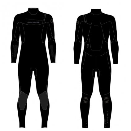 np 2022 wizard fullsuit front zip windsurfingkarlin obrazek black