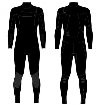 np 22 mission fullsuit front zip black