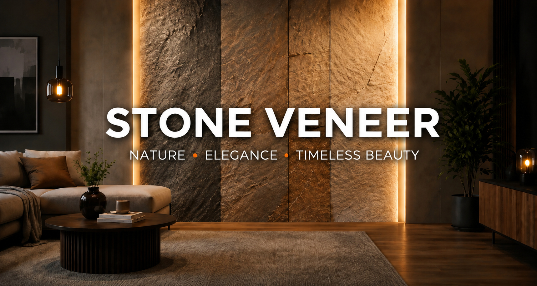 Stone veneer – natural stone cladding made from real stone for modern interiors and exteriors.
