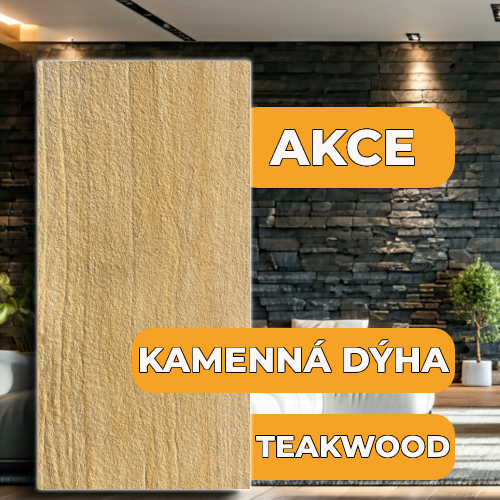 akce kamenná dýha teakwood