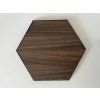 Set of 6 Decorative Wall Panels, Walnut Finish, Hexagon