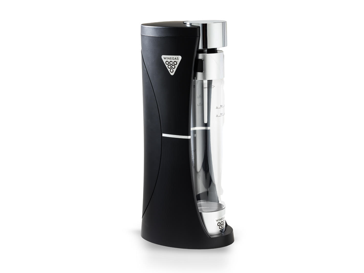 SANELI Výrobník perlivých nápojů WineGAS Slim Black, lahev 1l s odhlečovacím uzávěrem