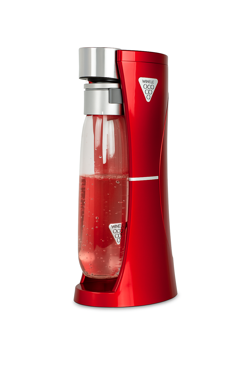 SANELI Výrobník perlivých nápojů WineGAS Slim II Red, lahev 1 l s odhlečovacím uzávěrem