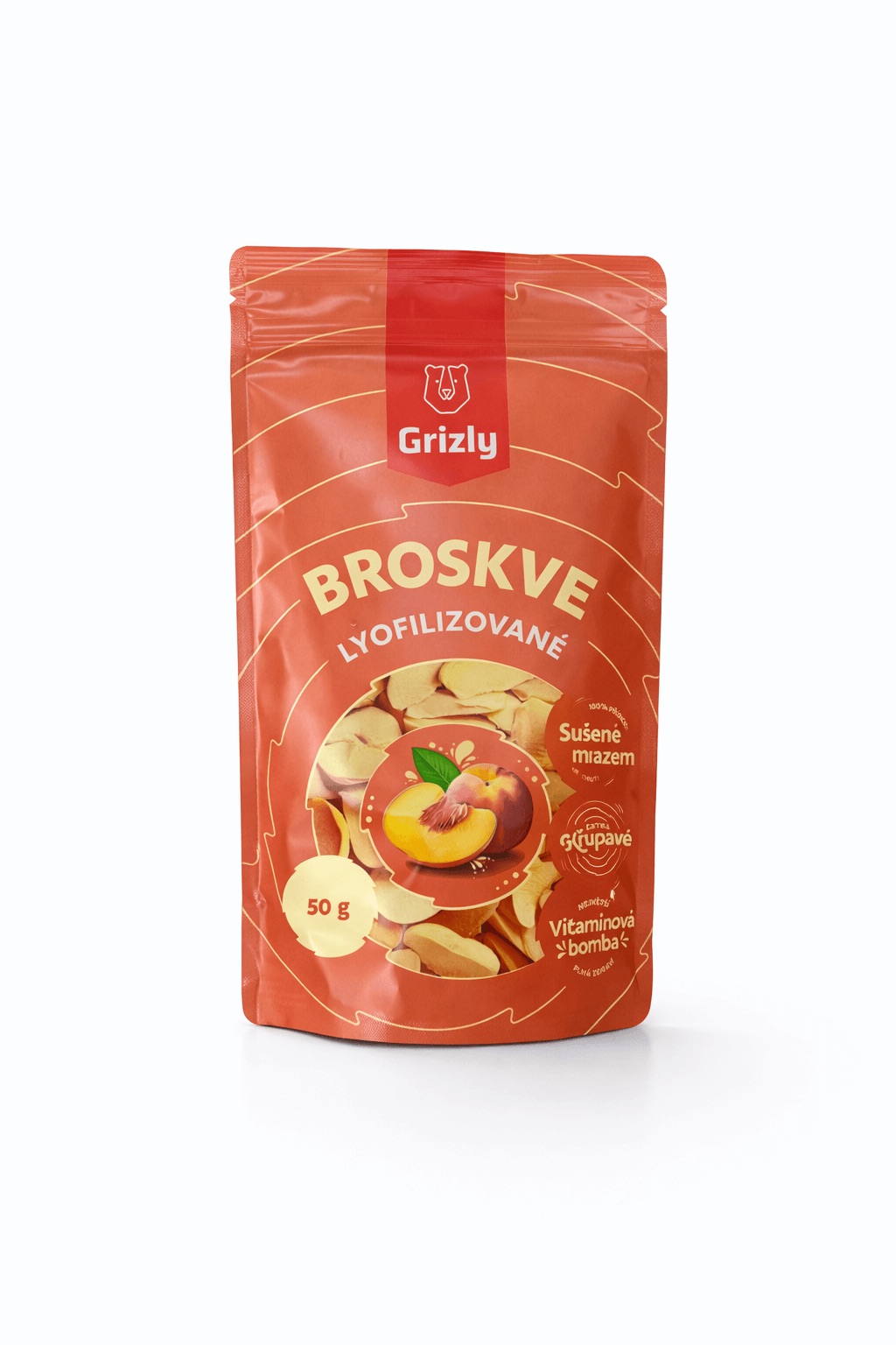 GRIZLY Broskve lyofilizované, 50 g