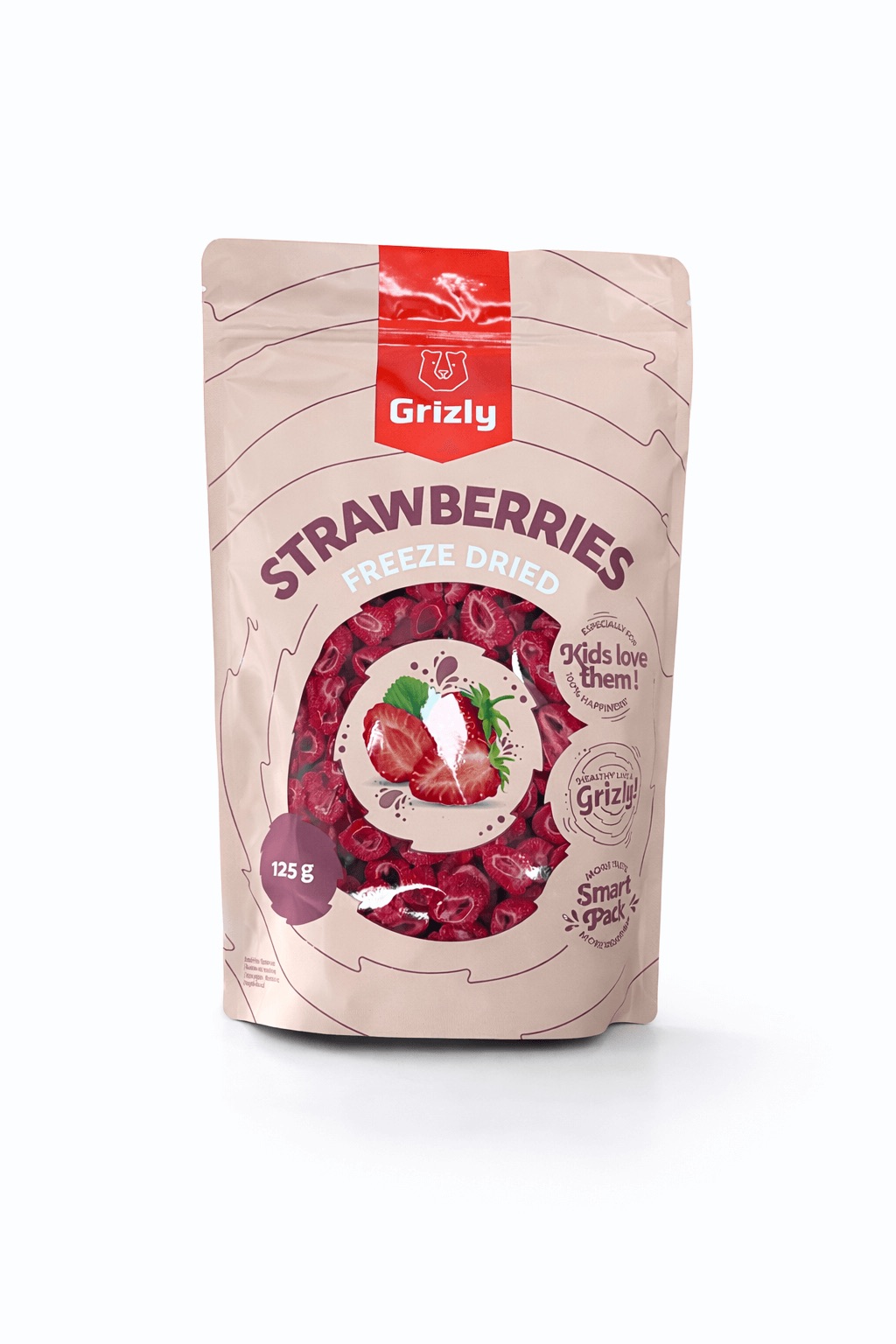 GRIZLY Jahody lyofilizované XXL, 125 g
