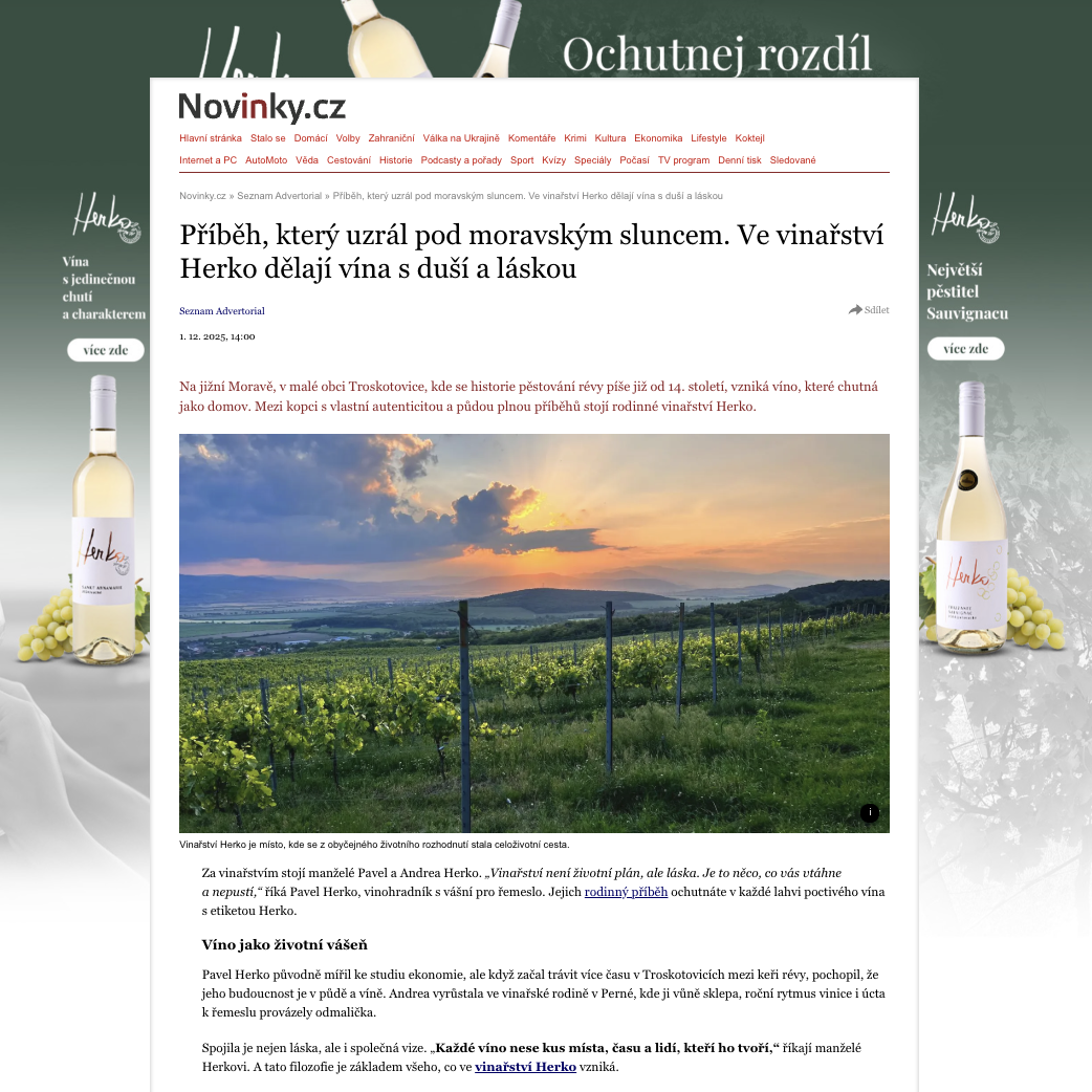 Vinařství Herko - advertorial