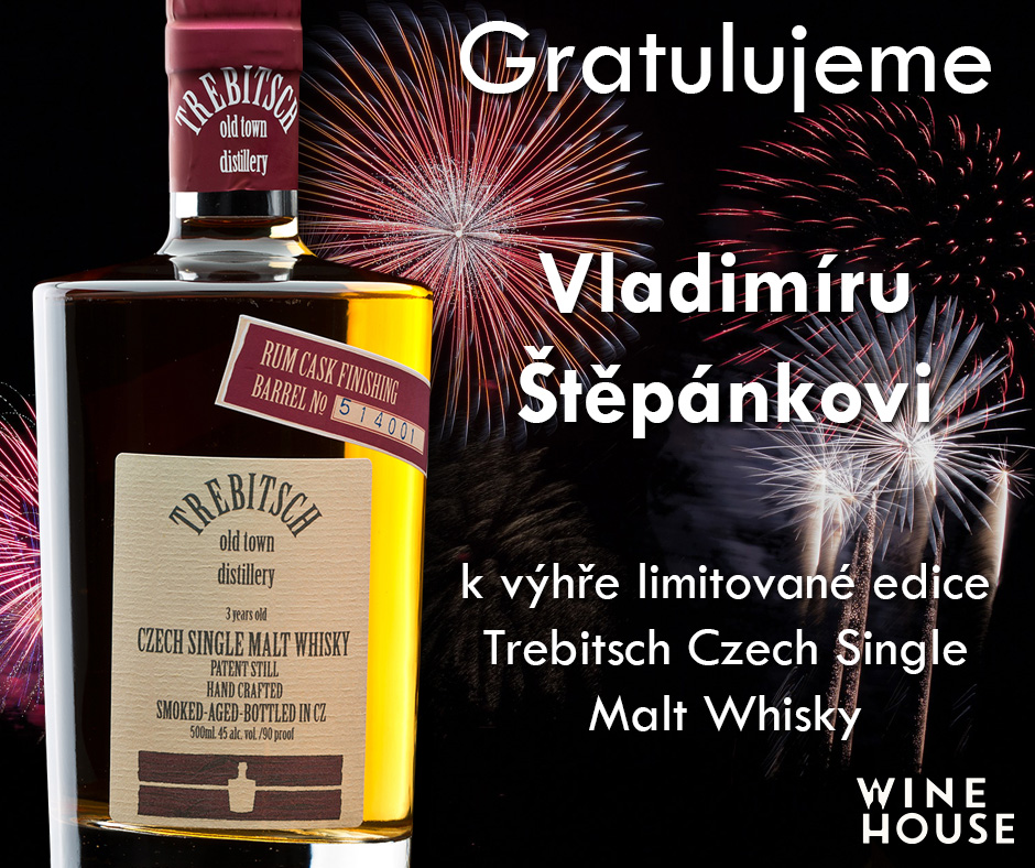Vyhlášení výherce soutěže o láhev české whisky Trebitsch