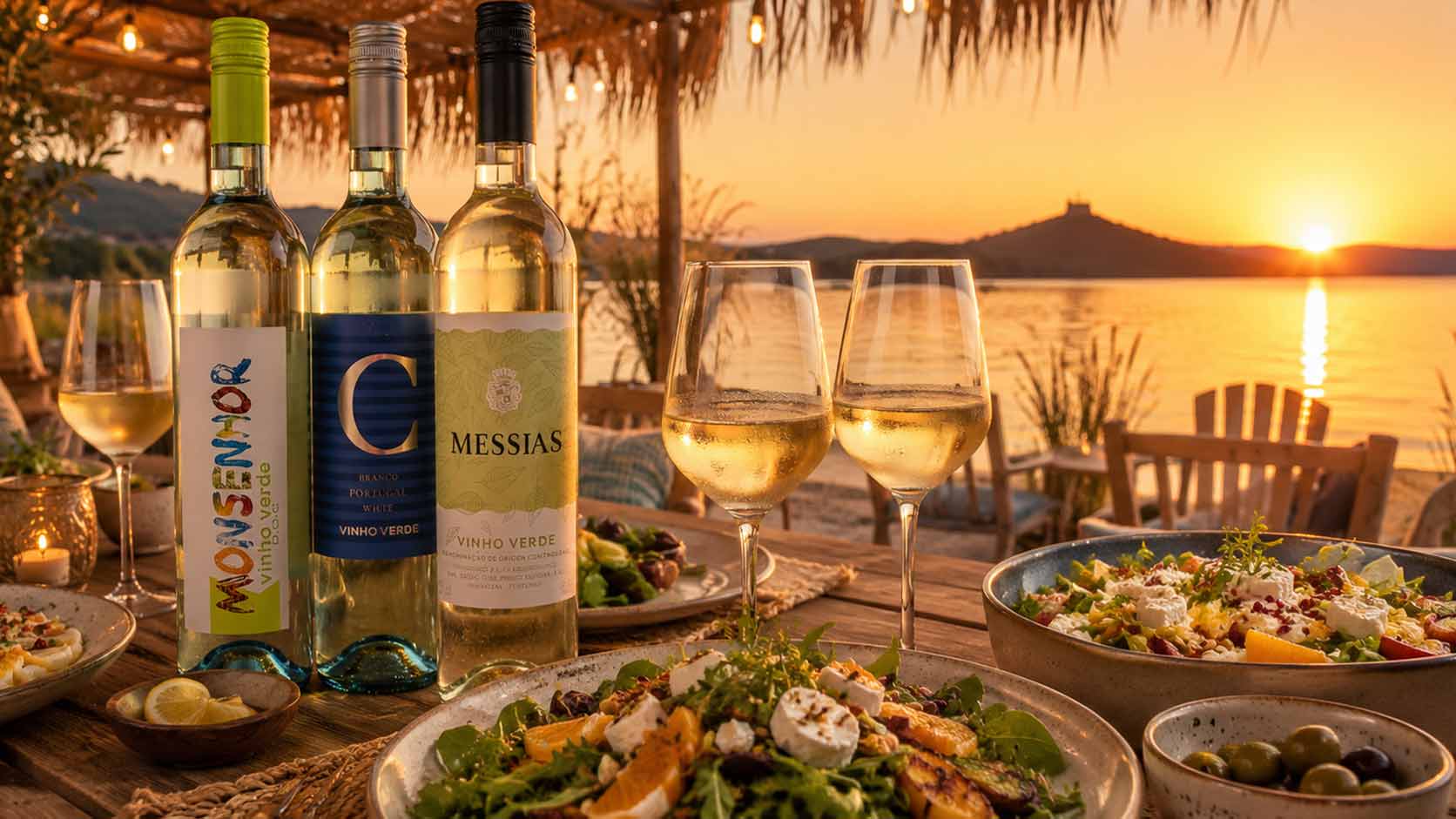 Vinho Verde s letním salátem, kozím sýrem a citrusovým dresinkem