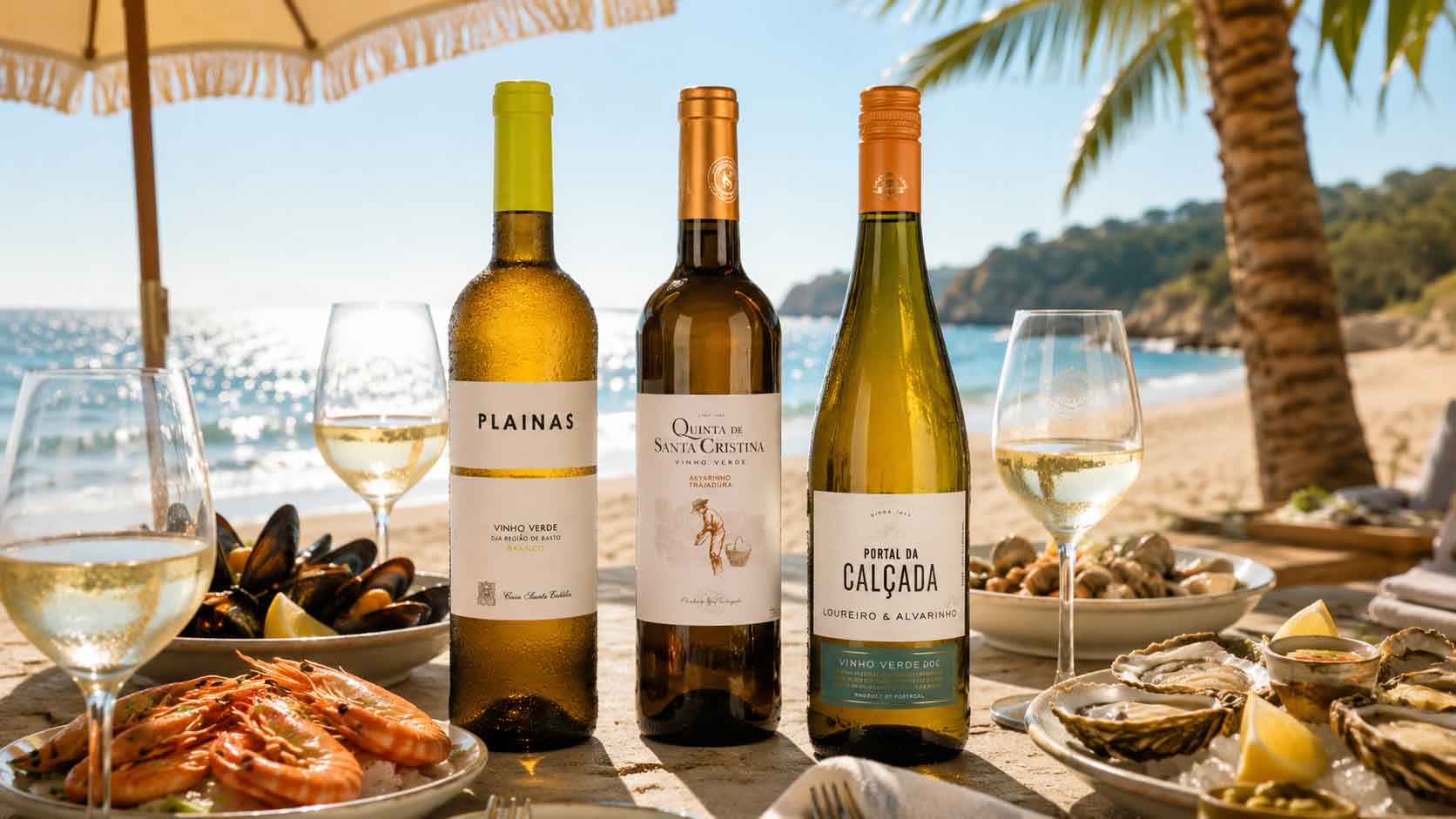 Vinho Verde s mořskými plody, grilovanou rybou a krevetami