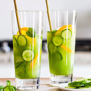 Osvěžující nealkoholický Koo Koo Mocktail s okurkovým sirupem Giffard