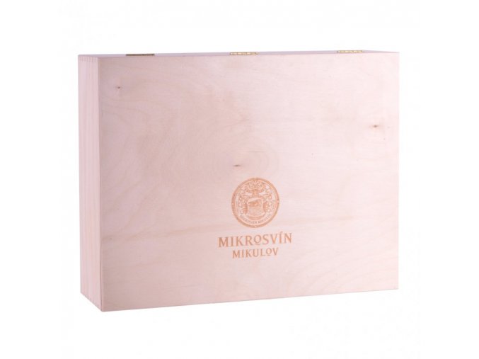 Dárková dřevěná kazeta na 3 láhve vinařství Mikrosvín