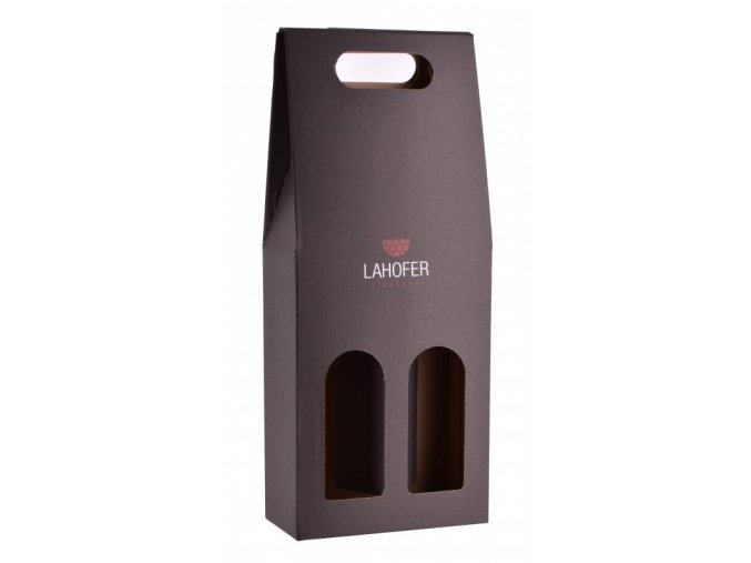Papírová krabička s logem na 2 láhve vinařství Lahofer