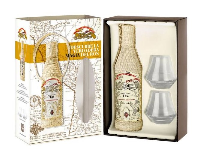 Millonario 15 YO Reserva Especial + 2 sklenice, Gift Box, 40%, 0,7l