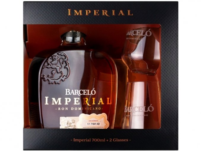 Ron Barceló Imperial + 2 skleničky, Gift Box, 0,7l