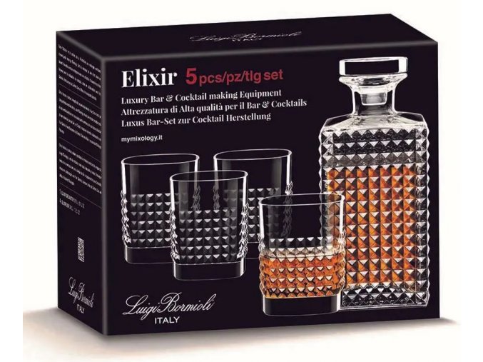 Elixir whisky set, Luigi Bormioli, 4+1ks