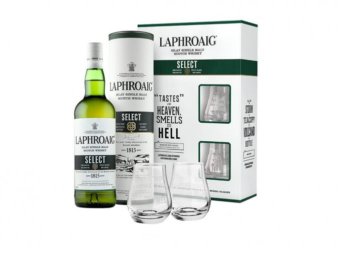 Laphroaig whisky Select + 2 skleničky, Gift, Box, 40%, 0,7l