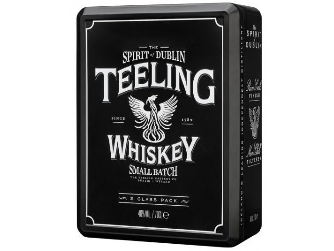 Teeling Small Batch Cask Finish + 2 skleničky, Plechový box, 46%, 0,7l