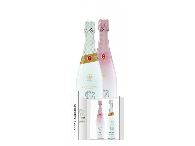 Cava Anna de Codorníu Blanc & Rosé, Gift box + 2 skleničky, Cordoníu, 2x0,75l