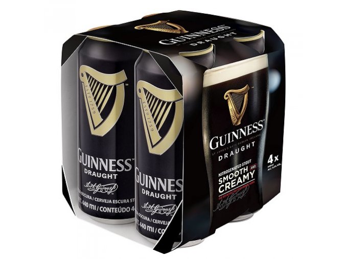 Guinness Stout Draught plech, 4x0,44l