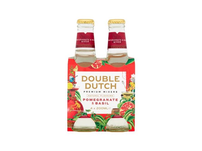 Double Dutch Pomegranate & Basil, 4x200ml (4 pack)