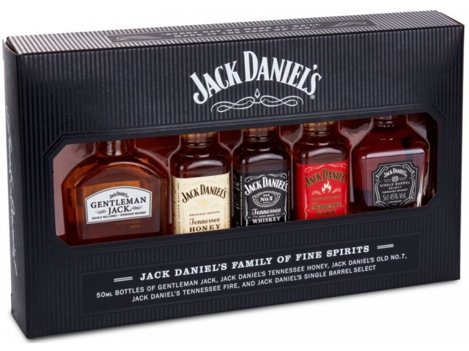 Jack Daniel´s Family mini set, 39%, 5x0,05l