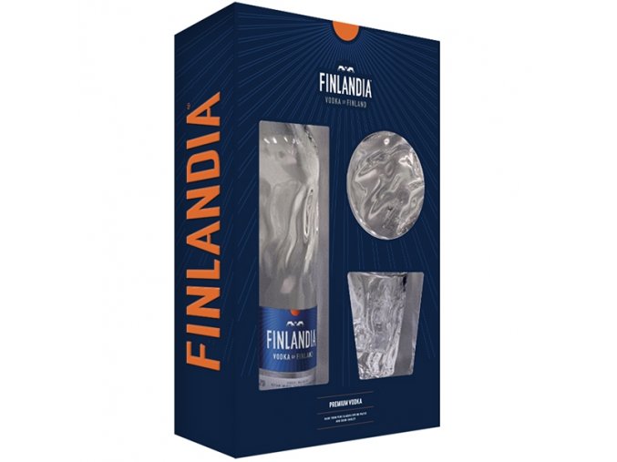 Finlandia Vodka + 2 skleničky, Gift box, 40%, 0,7l