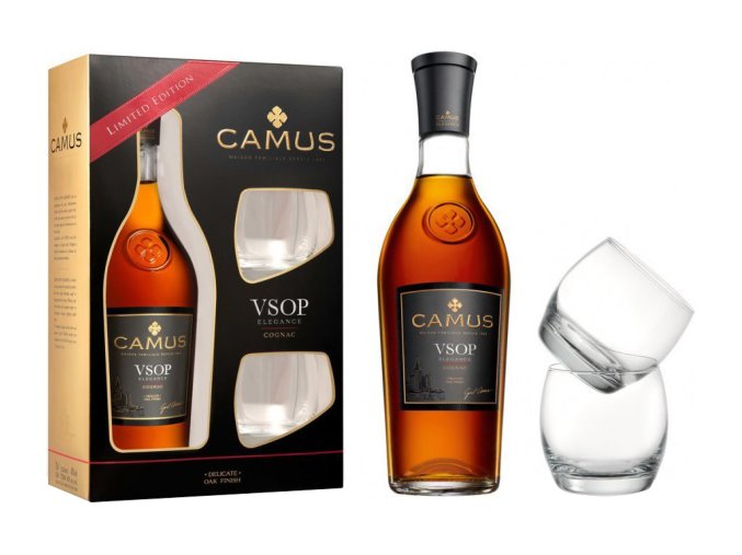 Camus VSOP + 2 skleničky, Gift box, 40%, 0,7l
