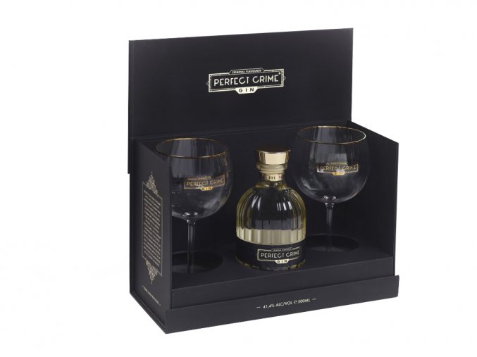 Perfect Crime Gin + 2 skleničky, Gift box, 41,4%, 0,5l