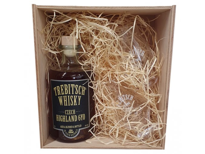 43946 trebitsch czech highland 6yo whisky 2 sklenicky gift box 40 0 5l