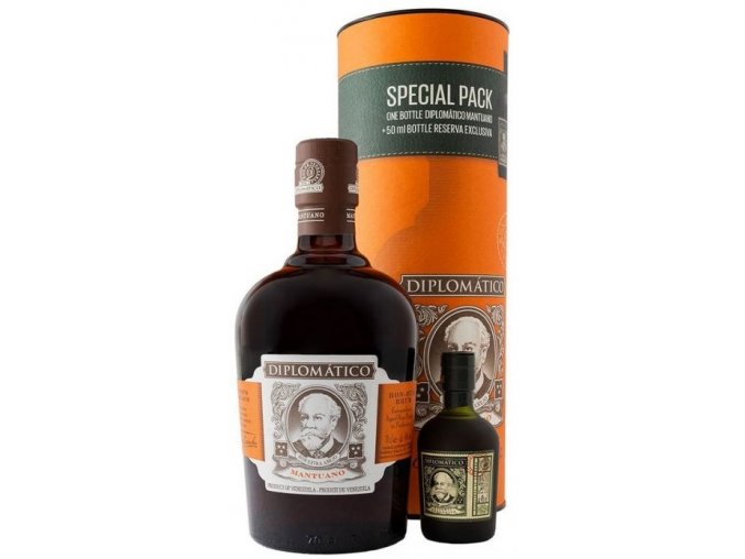 Diplomatico Mantuano, tuba s mini Diplomatico Reserva Exclusiva, 40%, 0,7l