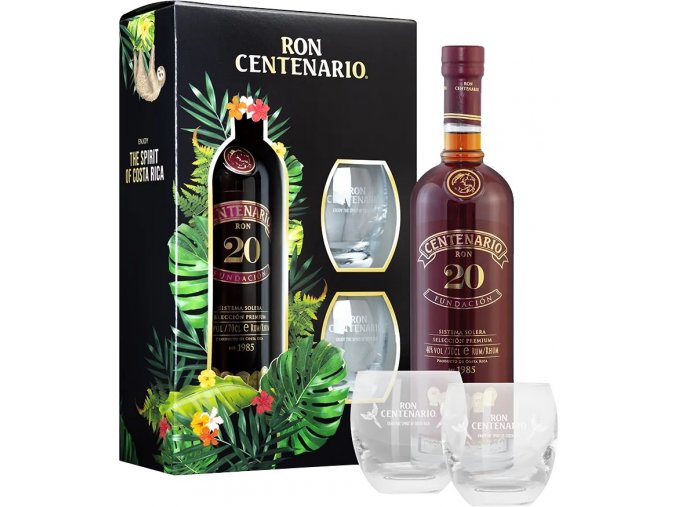 Centenario Rum 20 YO Fundación 0,7l + sklenice, 40%, 0,7l