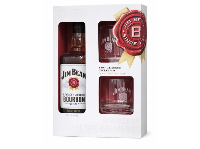jim beam white 2 sklenicky gift box 40 0 7l