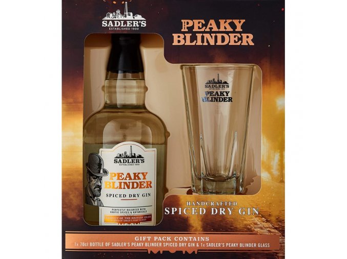 Peaky Blinder spiced gin + sklenice, Gift Box, 40%, 0,7l