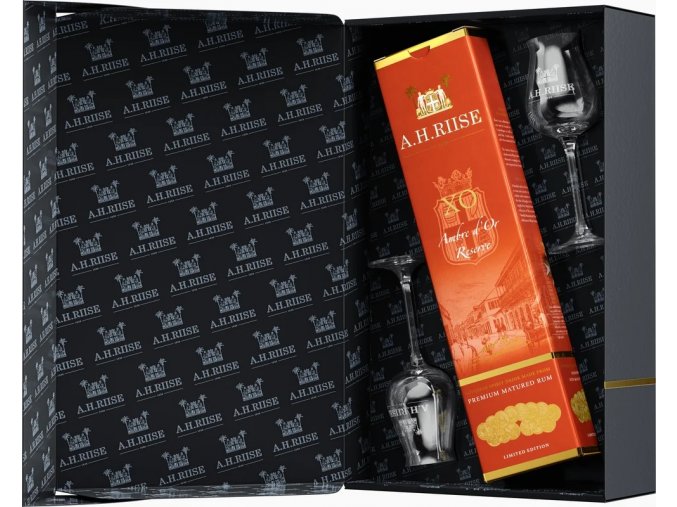 A.H.Riise XO Ambre d'Or + 2 skleničky, Gift Box, 40%, 0,7l